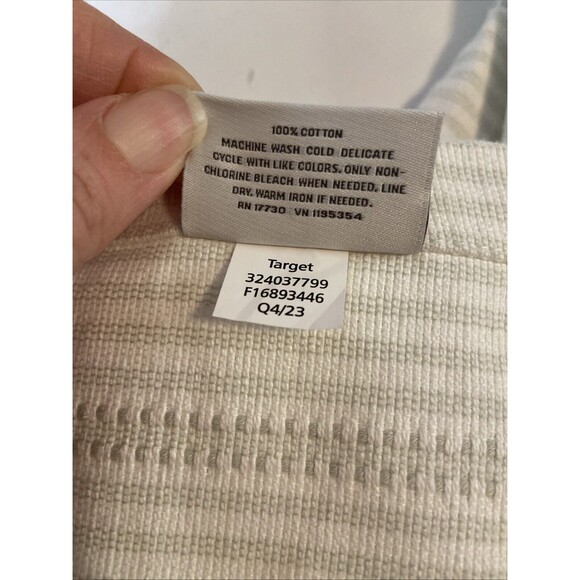 Hearth & Hand Magnolia Striped Grayish Sage Table Runner 20"wide x90”long Target - Picture 5 of 7